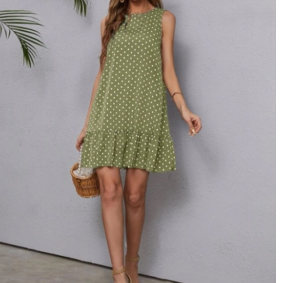 Boho polka dots ruffle hem dress - Picture 14 of 16